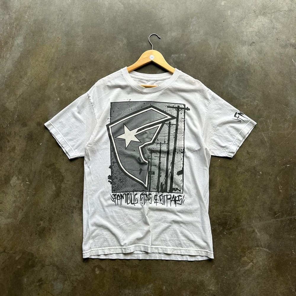 Men's Grey and White T-shirt